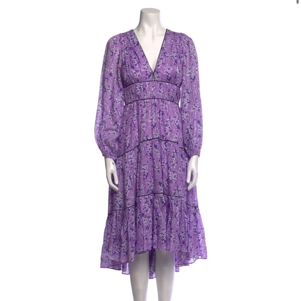 Ulla Johnson Joan Silk Lilac Cotton Floral Midi Dress Size 2 NWOT - Picture 8 of 13